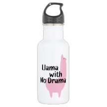 Rosa Lama-Wasser-Flasche