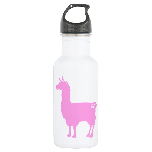 Rosa Lama-Wasser-Flasche Trinkflasche (Vorderseite)