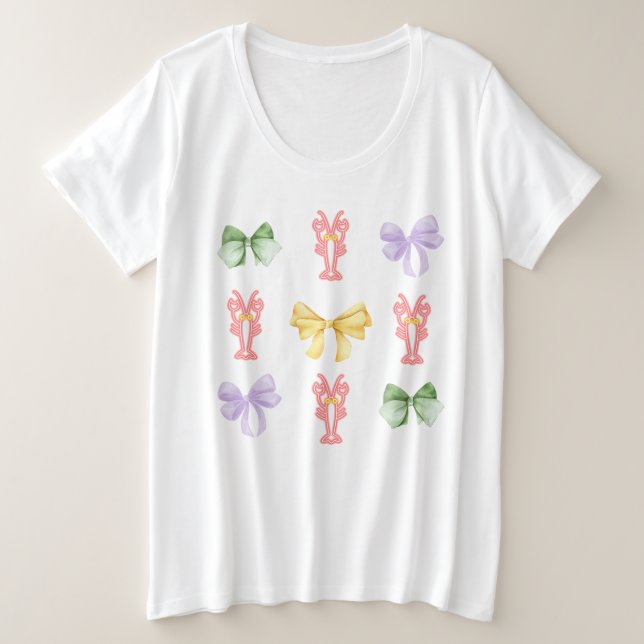 Rosa Languste Party Große Größe T-Shirt (Design vorne)