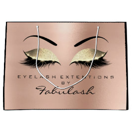 Rosa Lashes Eyes Makeup Minimales Branding Große Geschenktüte