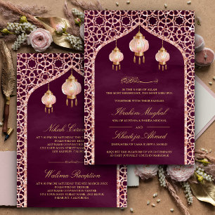 Rosa Laternen Pflaume Lila Roségold Muslimische Ho Einladung