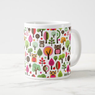 Rosa Laubbaummuster Jumbo-Tasse