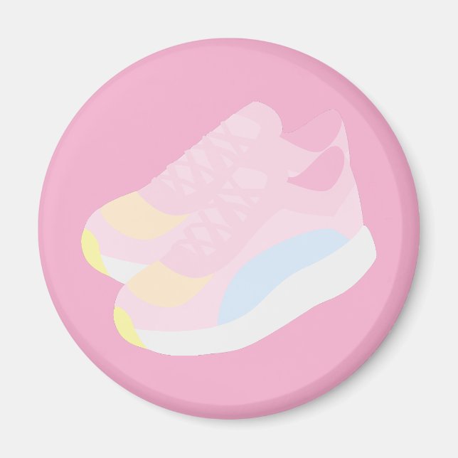 Rosa Laufschuhe Magnet (Vorne)