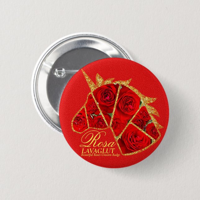 Rosa Lavaglut Dosenabzeichen Button (Vorne & Hinten)