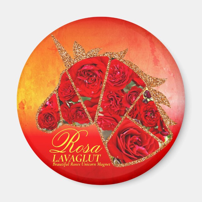 Rosa Lavaglut Magnet (Vorne)