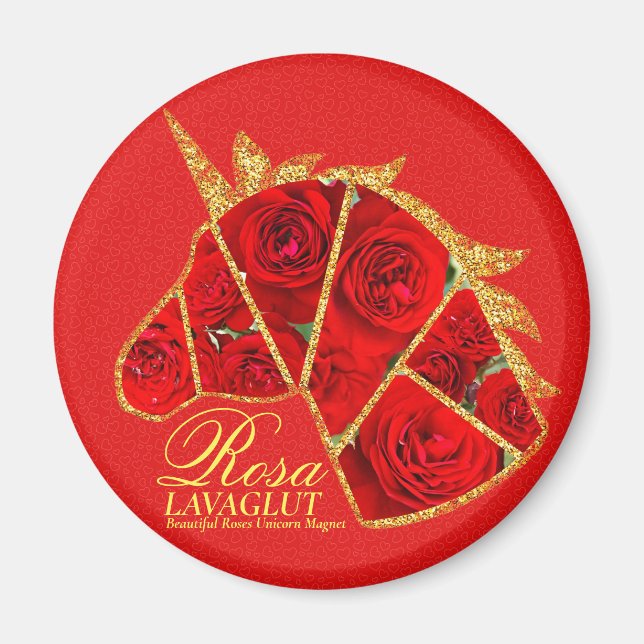 Rosa Lavaglut Magnet (Vorne)