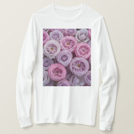Rosa Lavendel Rosen Weißes T-Shirt