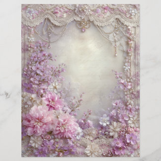 Rosa Lavendel Vintage-Junk-Journal-Schreibwarenpap