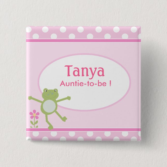 Rosa Leap Frog Baby Shootname Schaltfläche Button (Vorderseite)