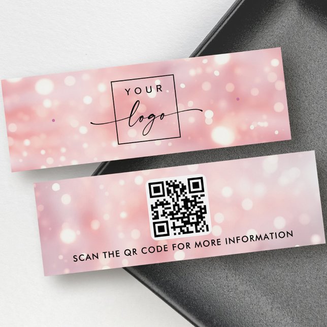 Rosa LED-Glitzer-LEDs Ohrring-Grafikkarte (Pink bokeh glitter lights earring display card)