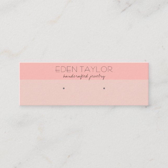 Rosa Leder Textur Stuck Ohrring Display Mini Visitenkarte (Vorderseite)