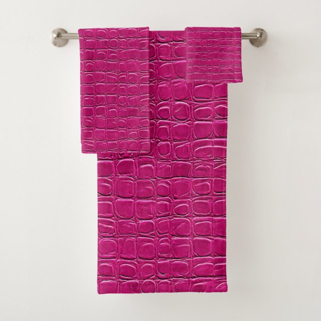 Rosa Ledereffekt-Muster Badhandtuch Set (Insitu)
