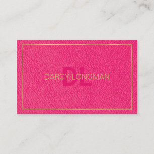 Rosa Lederkörner sehen schwarze Holzkohle Gold Visitenkarte