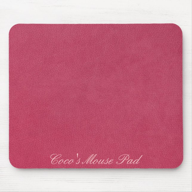 Rosa lederner Blick Mousepad (Vorne)
