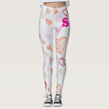 Rosa Leggings in rauer Herzform