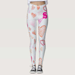 Rosa Leggings in rauer Herzform