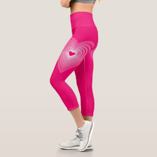 Rosa Leggings mit Herzen