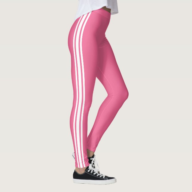 Rosa Leggings mit weißem Streifen und benutzerdefi (Rechts)