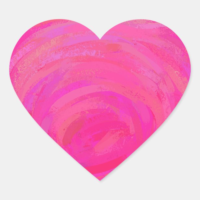 rosa Leidenschaft Herz-Aufkleber (Vorderseite)