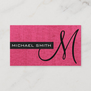 Rosa Leinwand Elegantes Monogramm Visitenkarte