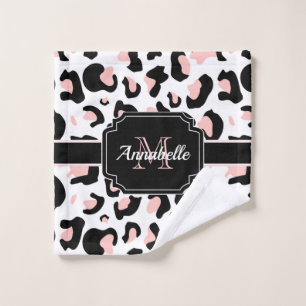Rosa Leopard-Druck Badhandtuch Set