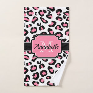 Rosa Leopard-Druck Badhandtuch Set