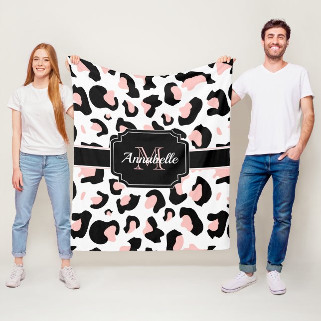 Rosa Leopard-Druck Fleecedecke (Beispiel)