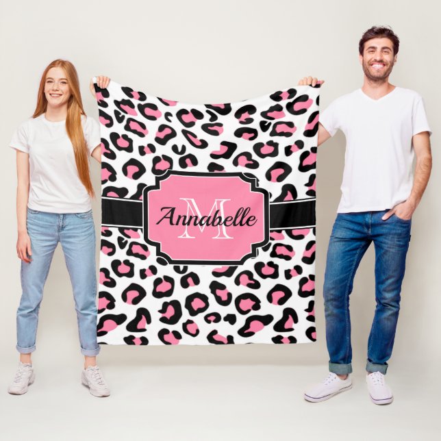 Rosa Leopard-Druck Fleecedecke (Beispiel)