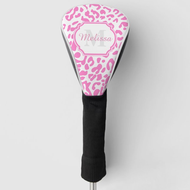 Rosa Leopard-Druck Golf Headcover (Vorderseite)