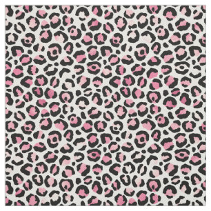 Rosa Leopard-Druck in Weiß Stoff