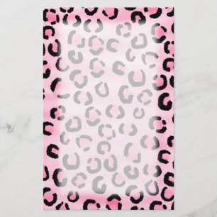 Rosa Leopard-Druck-Muster Briefpapier
