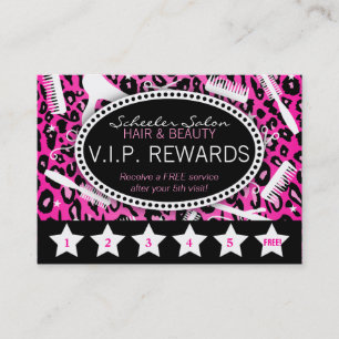Rosa Leopard-Druck-Salon-Loyalität vergütet Kart Treuekarte