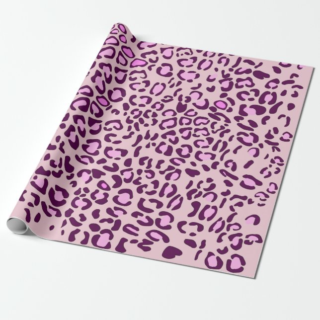 Rosa Leopard-Farbe Geschenkpapier (Ungerollt)