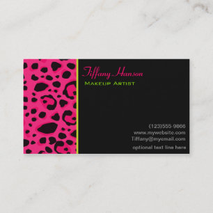 Rosa Leopard-Gepard-Druck-NeonVisitenkarte Visitenkarte