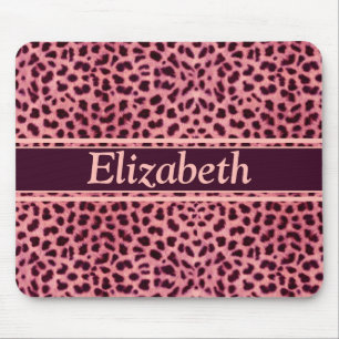 Rosa Leopard-Haut-Muster personifizieren Mousepad