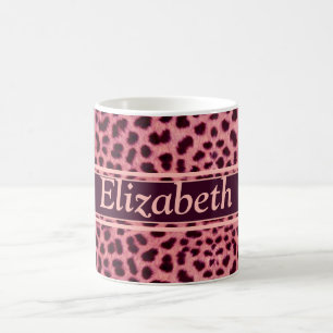 Rosa Leopard-Haut-Muster personifizieren Tasse