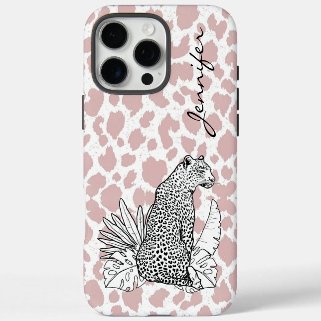 Rosa Leopard iPhone Case-Mate iPhone Hülle (Rückseite)