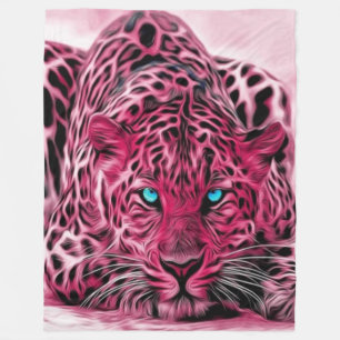 Rosa Leopard-kundenspezifische Fleece-Decke, groß Fleecedecke