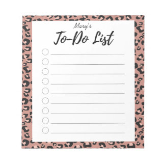 Rosa Leopard-Liste Notizblock