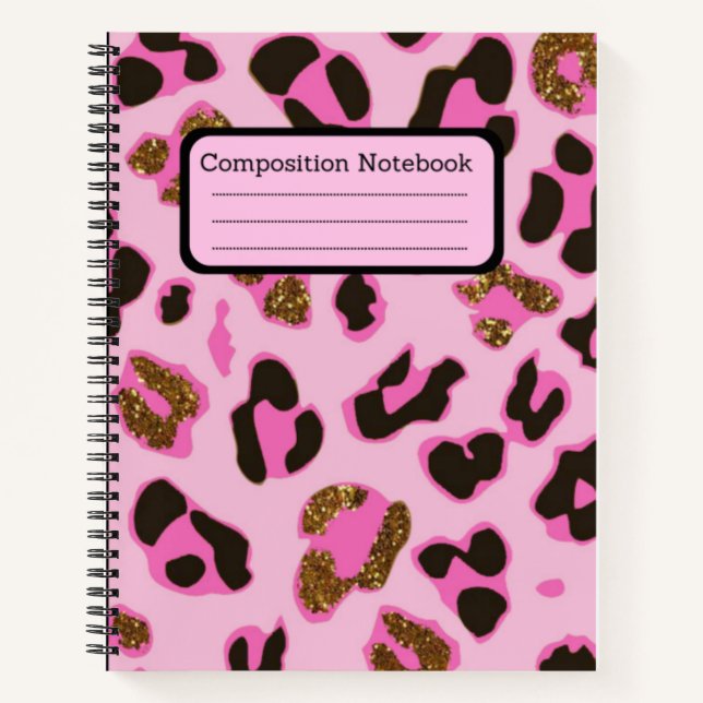 Rosa Leopard-Notebook  Notizbuch (Vorderseite)