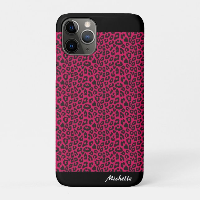 rosa Leopard Personalisiert Case-Mate iPhone Hülle (Rückseite)