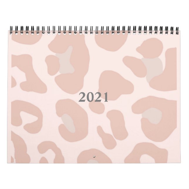 Rosa Leopard Print 2021 Calendar Kalender (Titelbild)