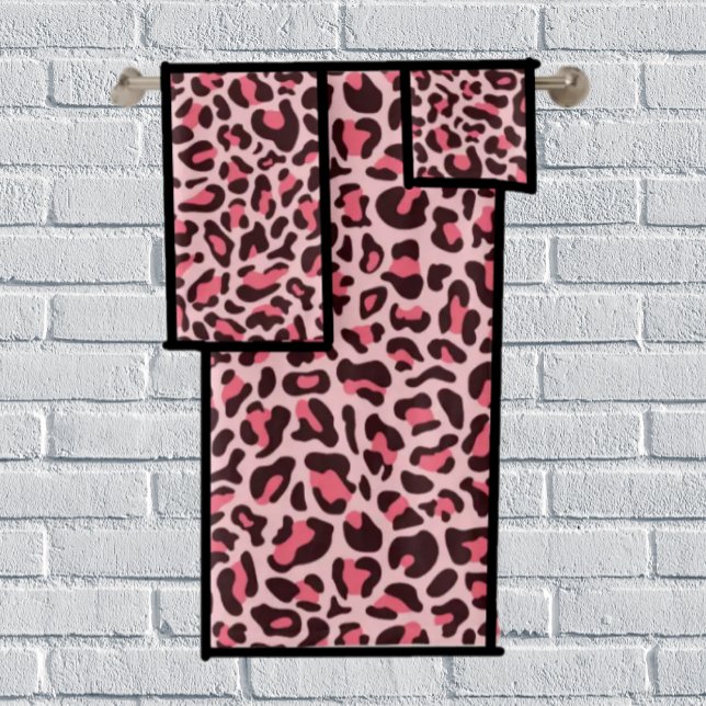 Rosa Leopard Print Badewanne Handtuch Set (Von Creator hochgeladen)