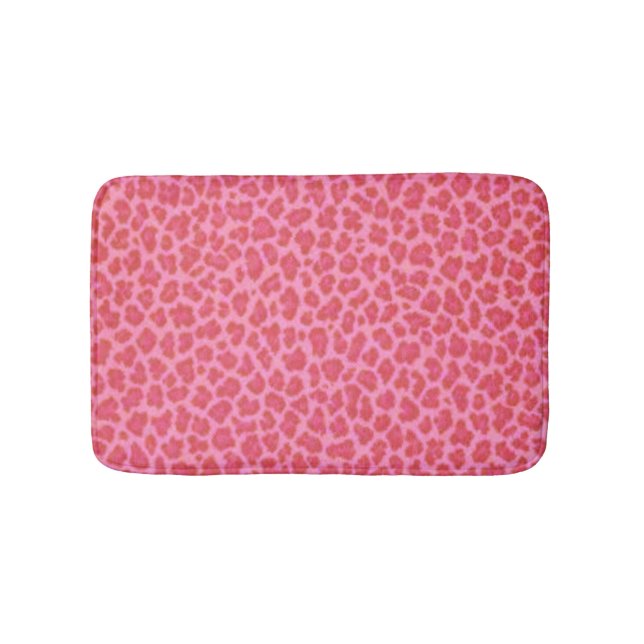 Rosa Leopard Print Bath Mat Badematte (Vorderseite)