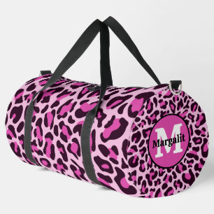 Rosa Leopard Print Monogram Large Duffel Bag Duffle Bag