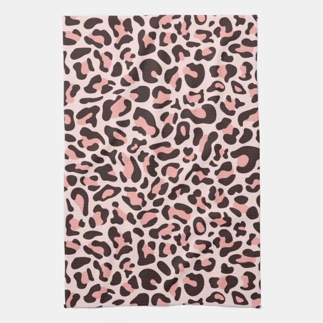 Rosa Leopard Print Retro Küchentücher (Vertikal)