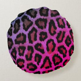 Rosa Leopard Print Round Throw Kissen