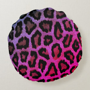 Rosa Leopard Print Round Throw Kissen