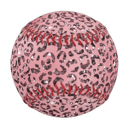 Rosa Leopard Print Sparkor Glitzer Baseball