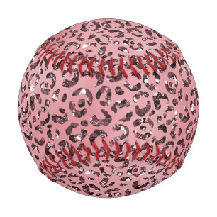 Rosa Leopard Print Sparkor Glitzer Baseball